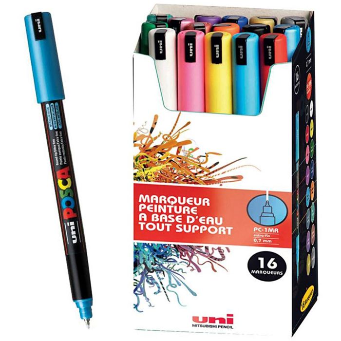 Set of Posca markers, PC-1MR, no. PC-1MR, assorted colours, 16 pc/ 1 pack