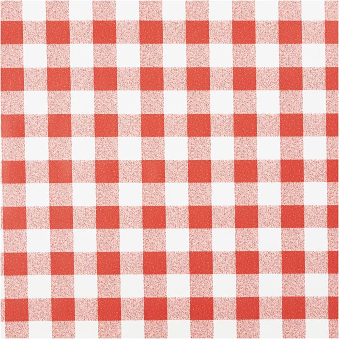 Oilcloth, check, W: 140 cm, red, white, 20 m/ 1 roll