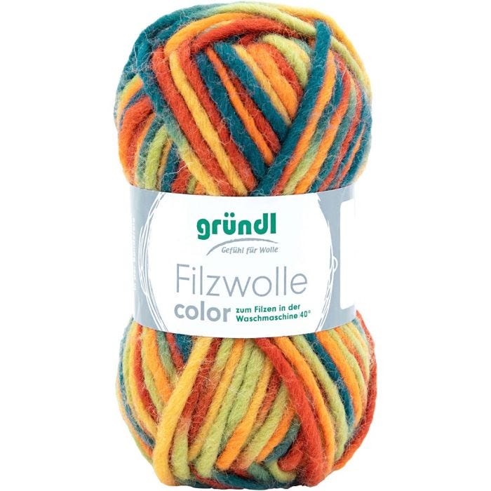 Wool yarn, multi colour, 50 g/ 1 ball
