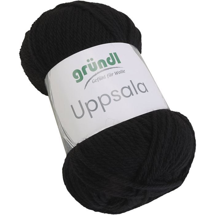 Wool yarn, black, 50 g/ 1 pc