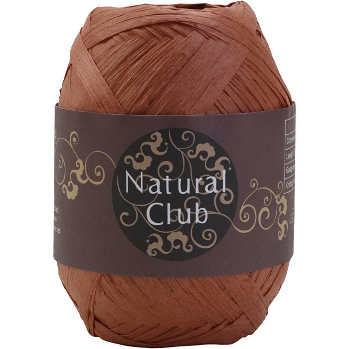 Paper raffia yarn, brown, 75m/ 1 pc