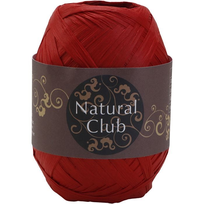 Paper raffia yarn, red, 75m/ 1 pc