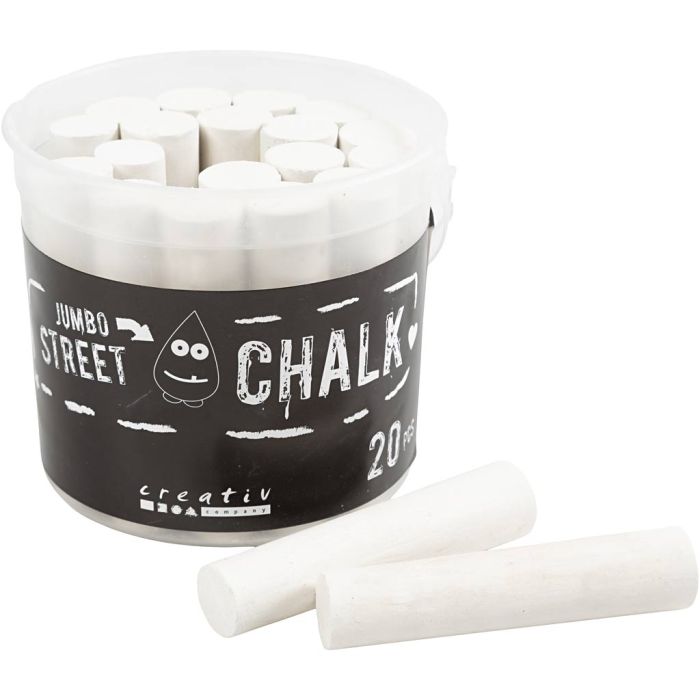 Street Chalk, size 2,5x10,5 cm, white, 20 pc/ 1 pack