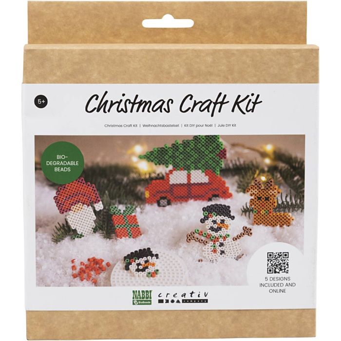Craft Kit NABBI BioBeads, Christmas car, reindeer, snowman, elf and gift, 1 pack