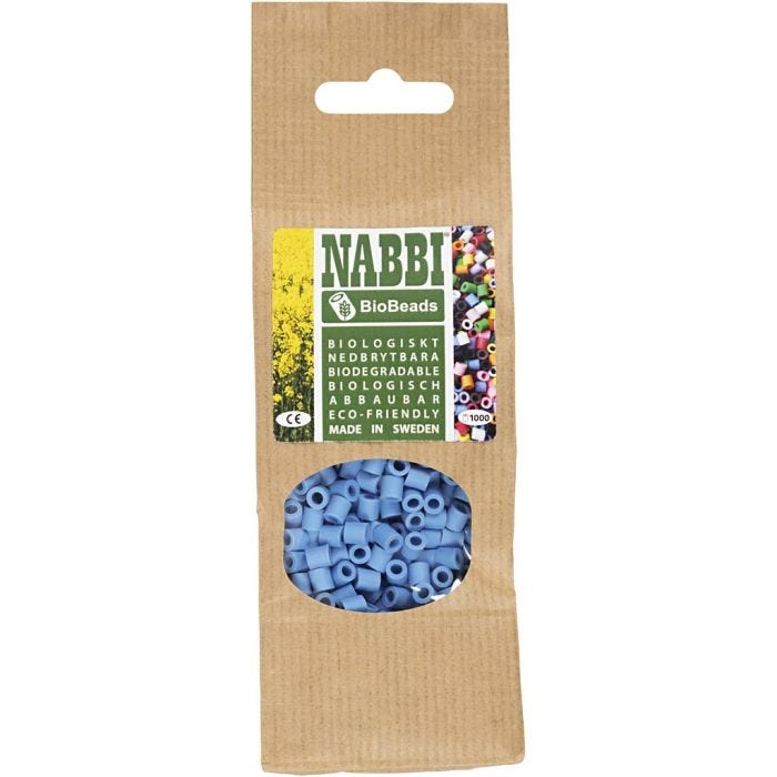 NABBI BioBeads, size 5x5 mm, hole size 2.5 mm, medium, blue, 1000 pc/ 1 pack