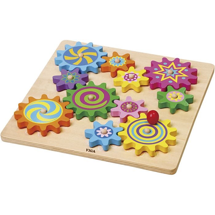 VIGA wooden gears activity toy, 30x30 cm, 1 pc