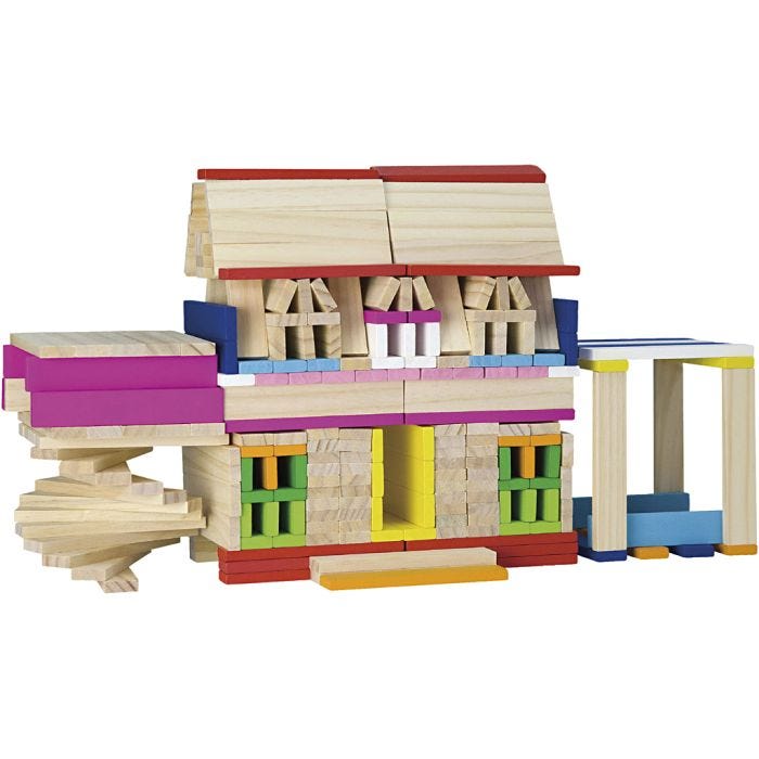 VIGA wooden building blocks, size 10 cm, 1000 parts/ 1 pack