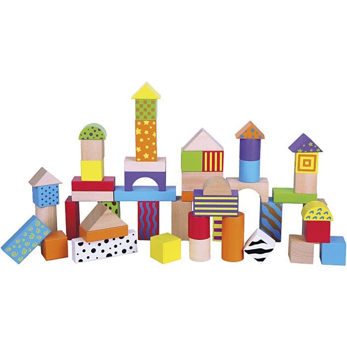VIGA wooden blocks, size 3 cm, 50 parts/ 1 set