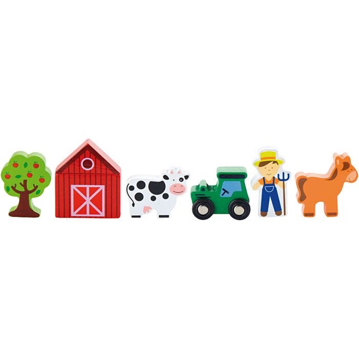 VIGA railway accessories, Farm, 6 parts/ 1 set