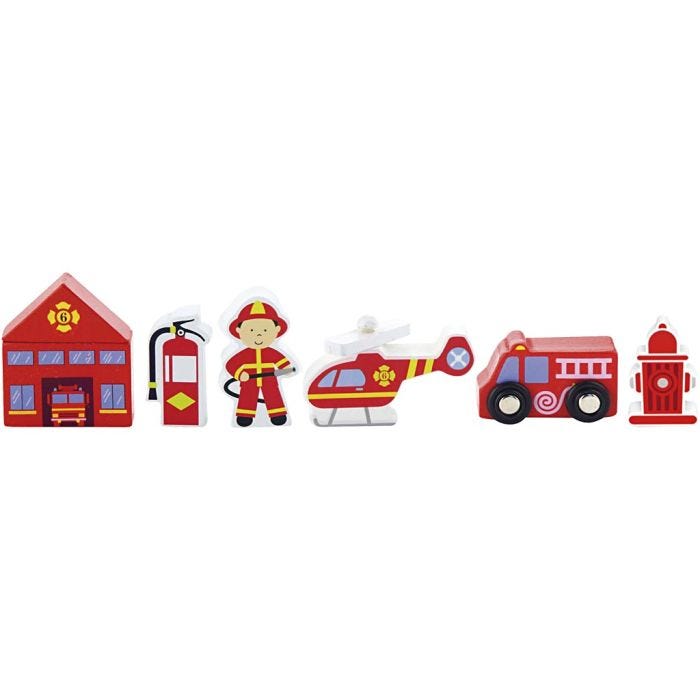 VIGA railway accessories, Fire station, 6 parts/ 1 set