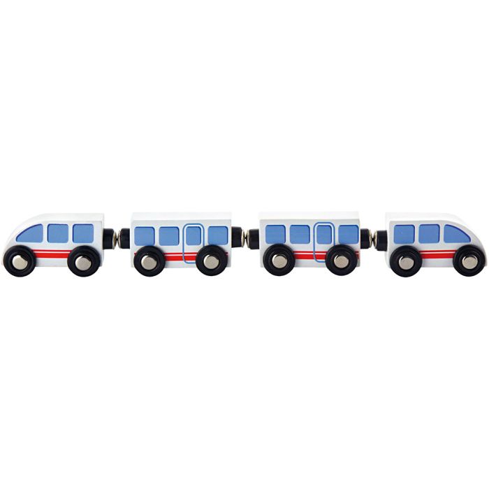 VIGA railway accessories, Passenger train, size 310x72x36 mm, 4 parts/ 1 set