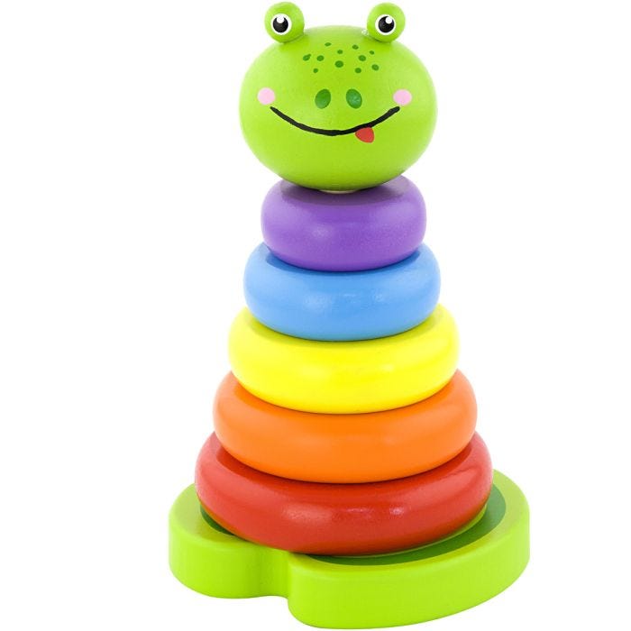 VIGA wooden stacking frog, 10x18 cm, 1 pc
