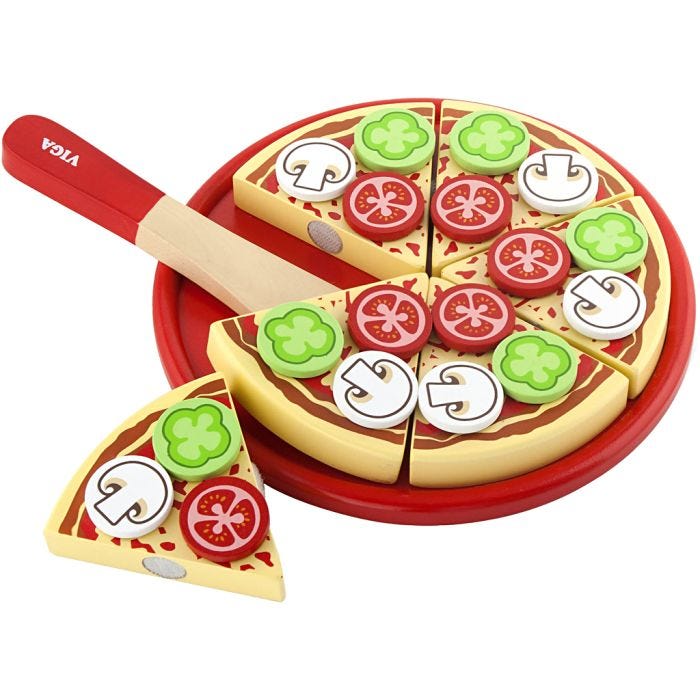 VIGA wooden play pizza, 23x3,5 cm, 1 pc