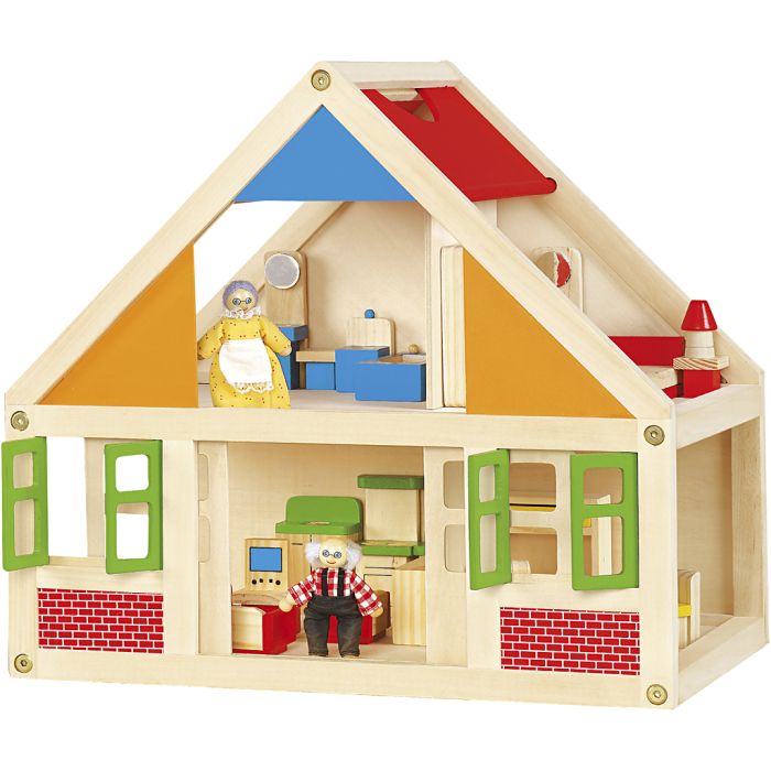 VIGA wooden doll's house, size 43x40x27 cm, 1 pc