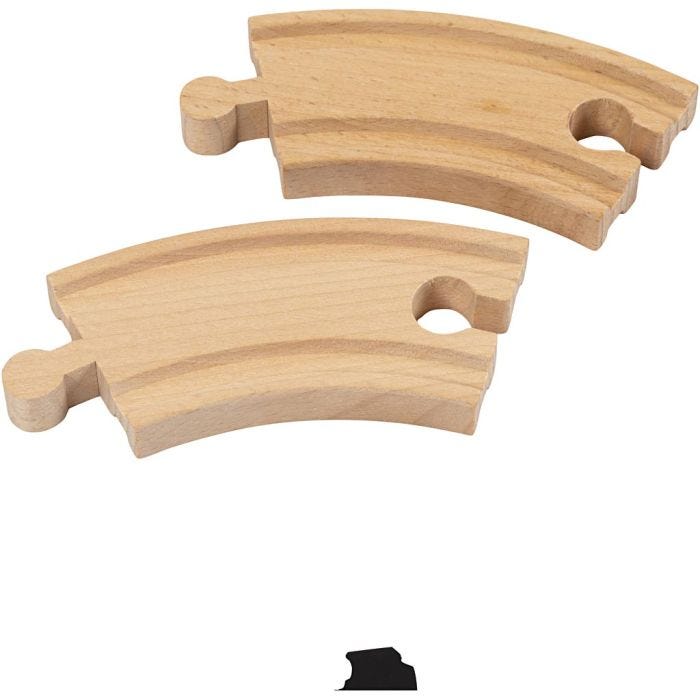 VIGA railway tracks, Short curved, L: 9 cm, 4 pc/ 1 pack