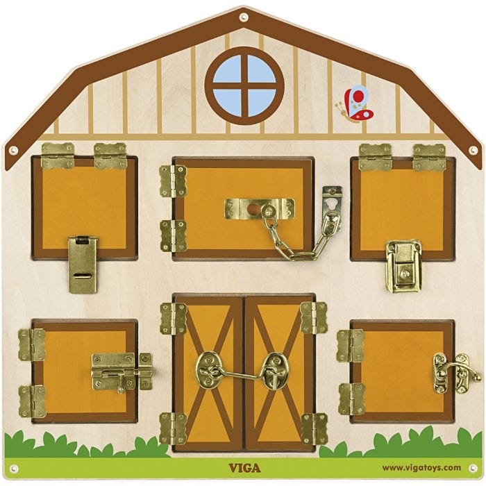 VIGA house latches activity board, 44x44 cm, 1 pc