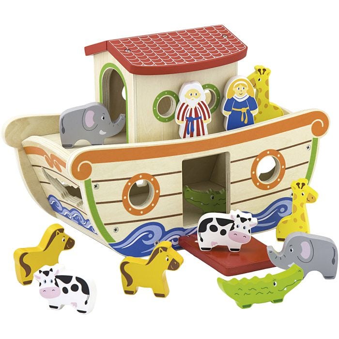 VIGA Noah’s ark shape sorter, size 34x25,5x16,5 cm, 1 pc