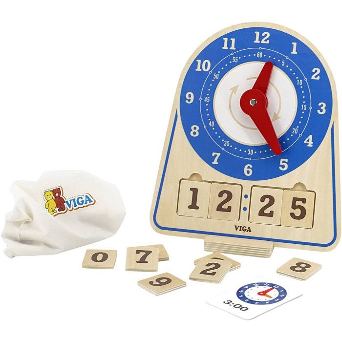VIGA Learning Clock, 28 cm, 26 cm, 13, 1 pc