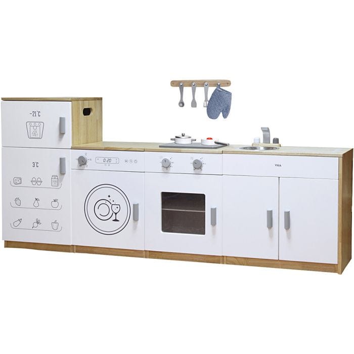 VIGA Play Kitchen, H: 55-79 cm, D. 34 cm, W: 40 cm, 4 parts/ 1 set