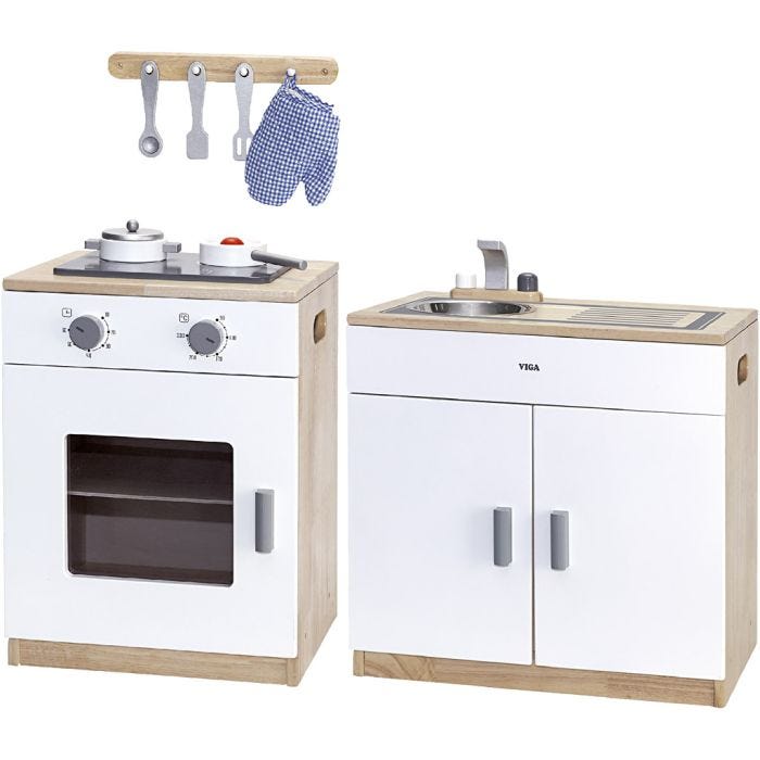 VIGA stove and sink, H: 55 cm, D. 36 , W: 40x65 cm, 2 parts/ 1 set