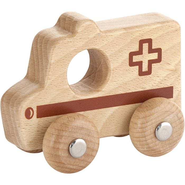 VIGA Wooden Car, Ambulance, 4,2 cm, 9 cm, 7,5 cm, 1 pc
