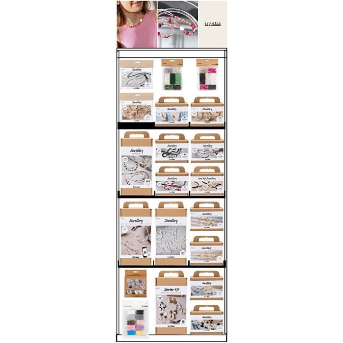 Floor Display, unassembled, Jewellery, adult, H: 1580 mm, L: 600 mm, W: 400 mm, 88 sales units/ 1 pc