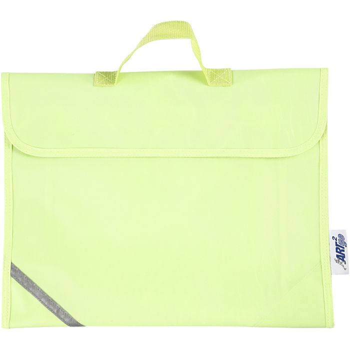 School Bag, 9 cm, 36x29 cm, fluorescent yellow, 1 pc