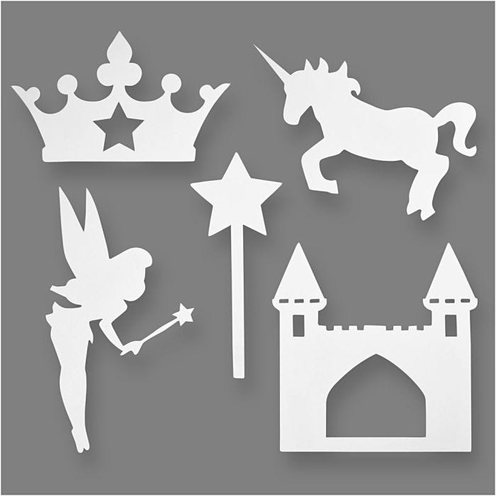 Fairy Tale, H: 13,5-27,5 cm, W: 9,5-25 cm, 230 g, white, 16 pc/ 1 pack