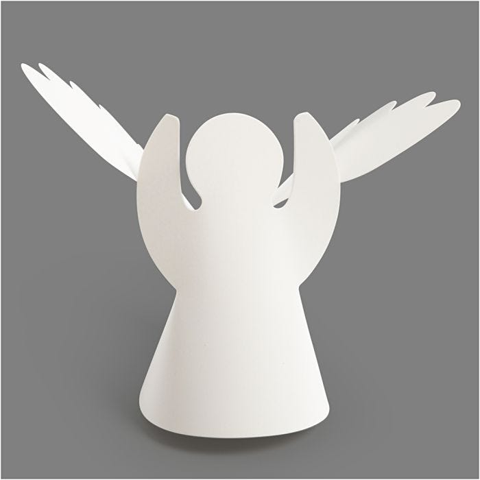 Angels, H: 10,5 cm, dia. 7 cm, 230 g, white, 25pc/ 1 pack