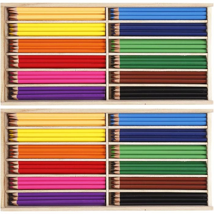 Colouring Pencils, lead 3 mm, assorted colours, 2x144 pc/ 1 pack