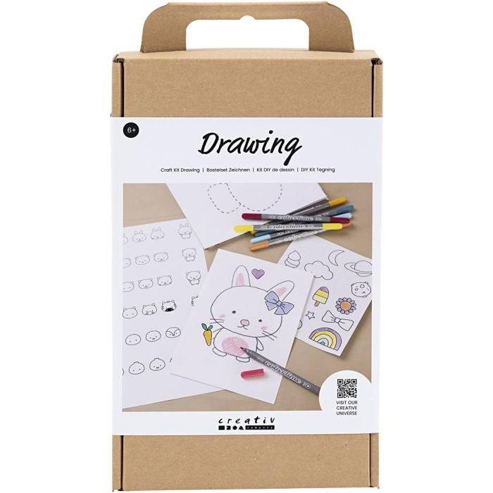 Craft Kit Drawing, Mixed figures, pastel colours, 1 pack