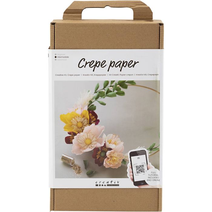 Craft Kit Crepe Paper, Wreath, Crêpe ratio: 180%, 1 pack