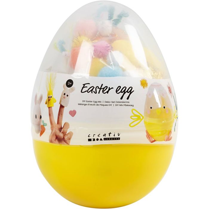 Craft Mix Easter Egg, H: 19 cm, dia. 14 cm, 1 pc