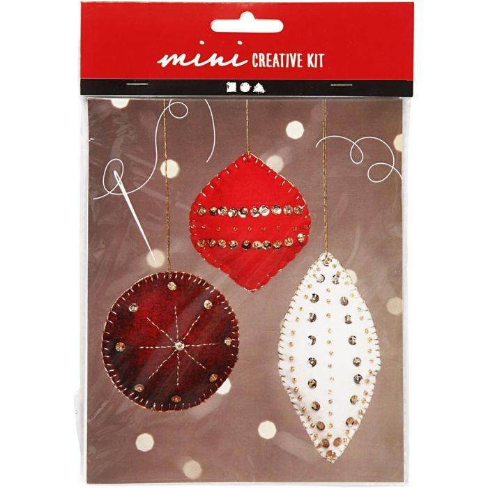 Mini Craft Kit, felt ornaments, 9,5+10+15 cm, 1 set