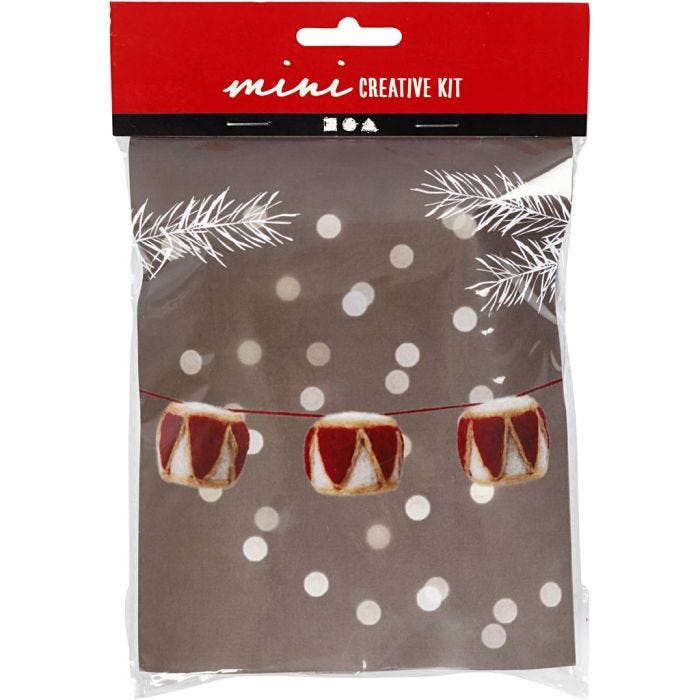 Mini Craft Kit, Drum, 33 mm, beige, antique red, 1 set