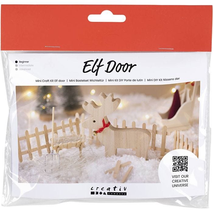 Mini Craft Kit Elf Door, Reindeer, 1 pack