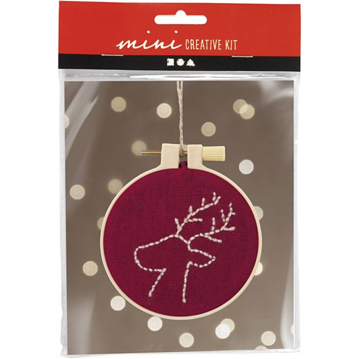 Mini Craft Kit Embroidery, Reindeer, 1 pack