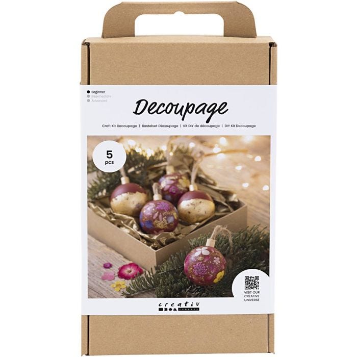 Craft Kit Decoupage, Dried flowers, christmas red, 1 pack