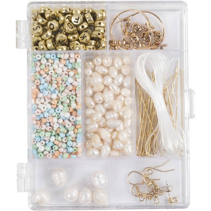 Craft Mix Jewellery, Freshwater pearls, mute colours, 1 pack