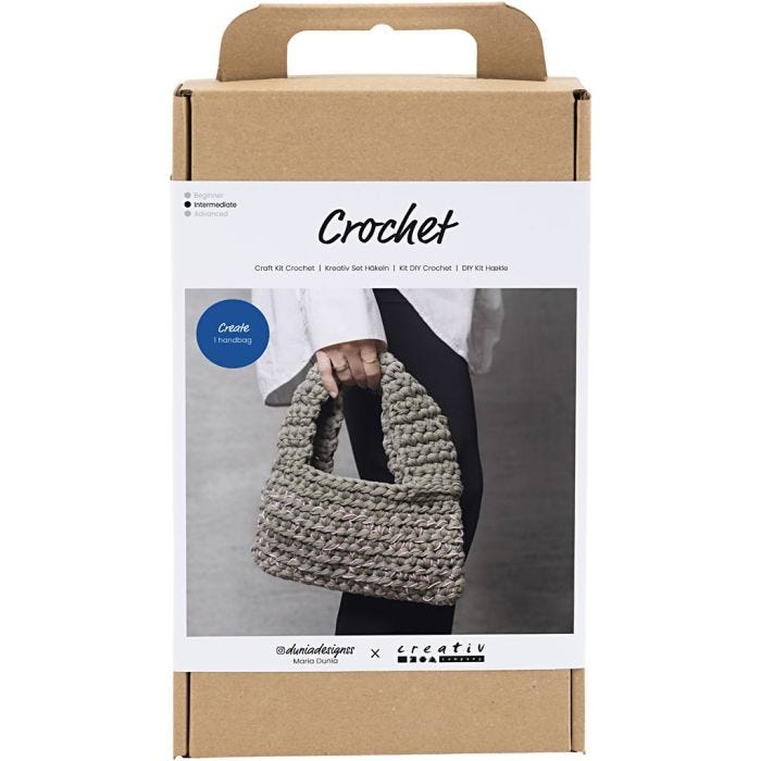 Craft Kit Crochet, Chunky Bag, olive green, 1 pack