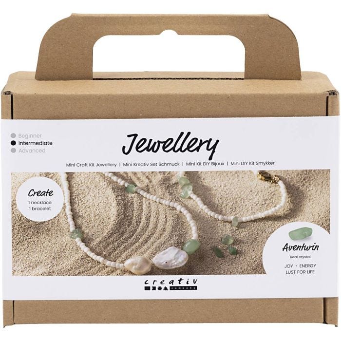 Mini Craft Kit Jewellery, Aventurine Necklace and Bracelet, 1 pack