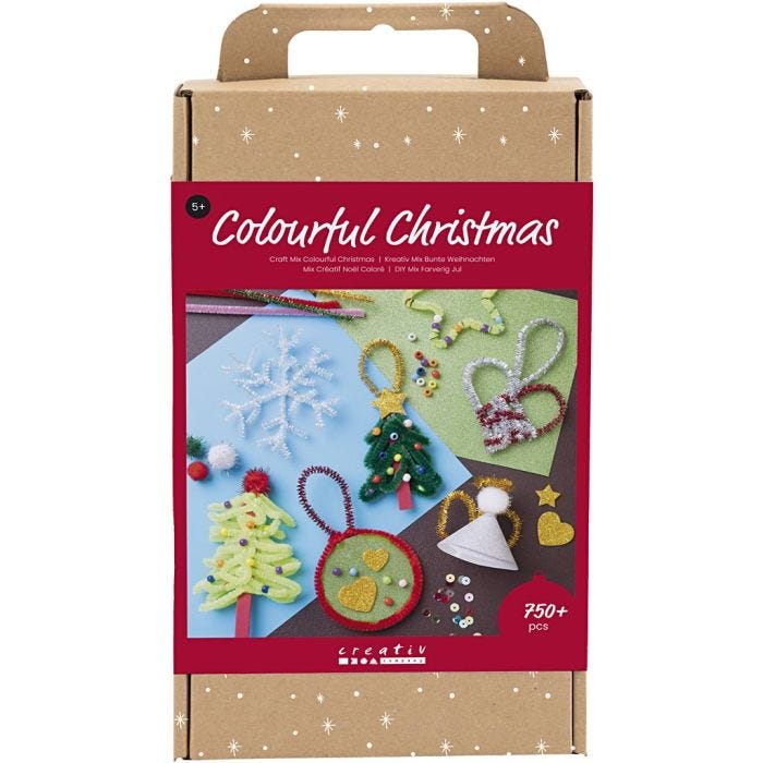 Craft Mix Colourful Christmas, Christmas figures, assorted colours, 1 pack