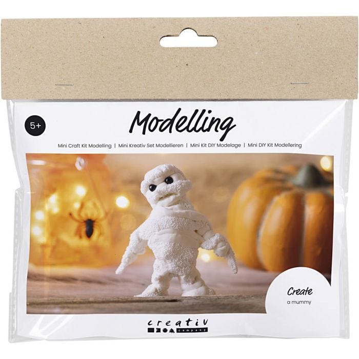 Mini Craft Kit Modelling, Mummy, white, 1 pack