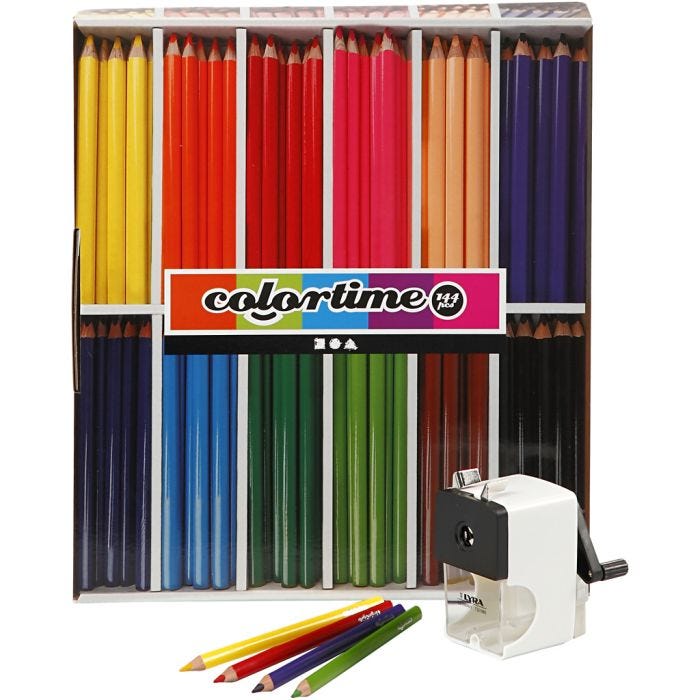 Colortime Colour Pencils, lead 5 mm, assorted colours, 1 set