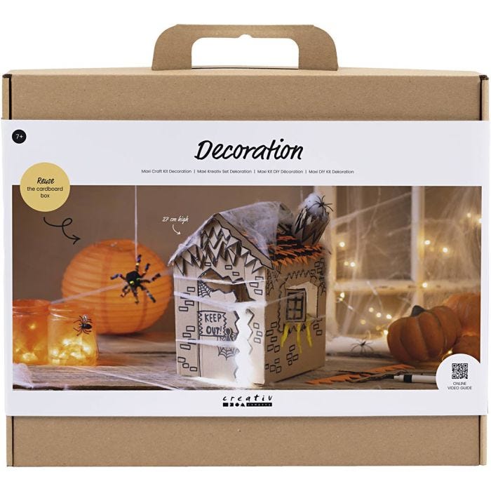 Maxi Craft Kit Decoration, Haunted house, black, light brown, orange, 1 pack