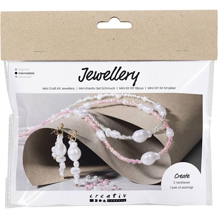 Mini Craft Kit Jewellery, Necklaces and earrings, gloss, 1 pack