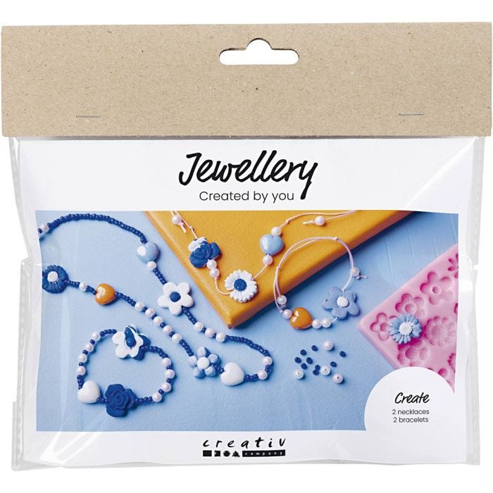 Mini Craft Kit Jewellery, Flowers, assorted colours, 1 pack