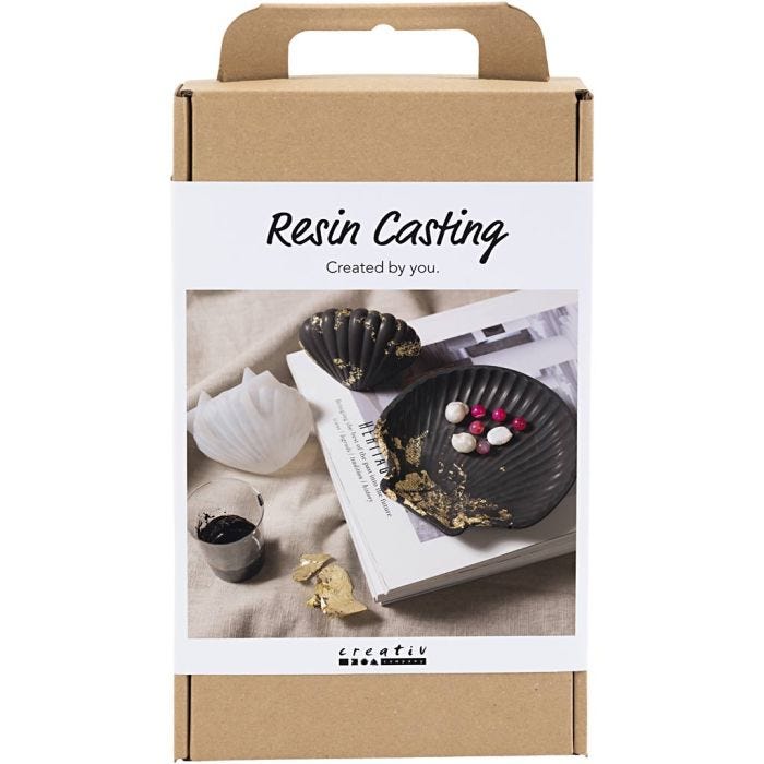 Craft Kit Resin Casting, Mussel, black, gold, 1 pack