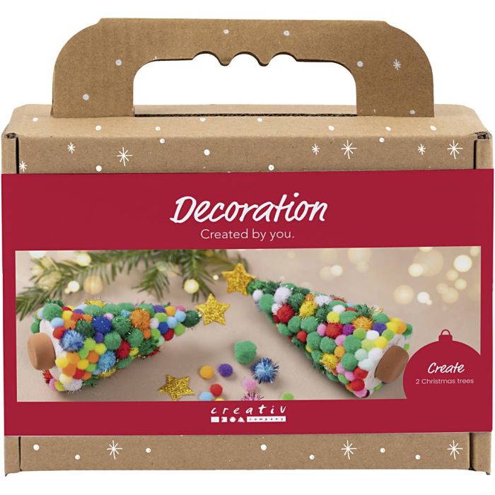 Mini Craft Kit Decoration, Christmas tree, assorted colours, 1 pack
