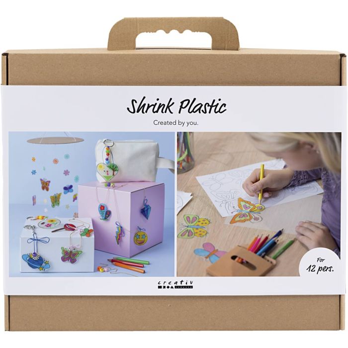 Group Craft Kit Shrink Plastic, Mobile, necklace, bracelet, key rings, assorted colours, 1 pack